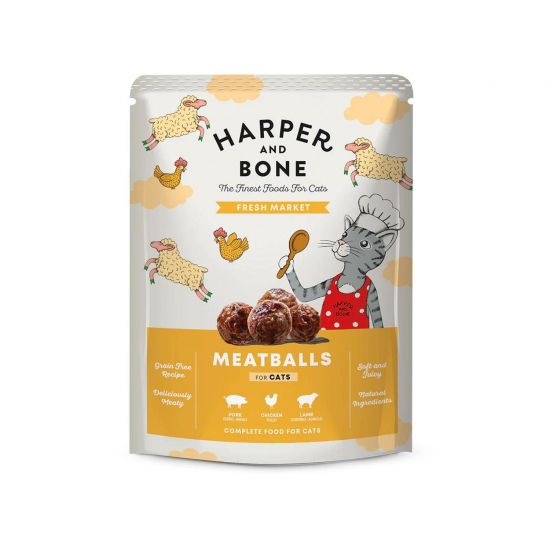 MEATBALLS WILD MOUNTAIN- ΥΓΡΗ ΤΡΟΦΗ ΓΑΤΑΣ - HARPER AND BONE 85gr