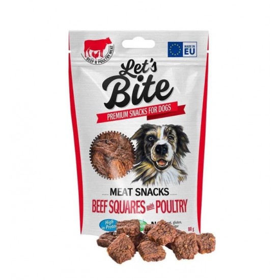 LET'S BITE- Premium Snacks Beef Squares with Poultry 80gr