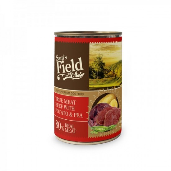 SAMS FIELD ΚΟΝΣΕΡΒΑ ΣΚΥΛΟΥ- ΜΟΣΧΑΡΙ, ΠΑΤΑΤΑ & ΑΡΑΚΑΣ