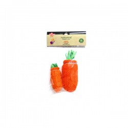 RODENTS TOY PET INTEREST- NATURAL LOOFAH CARROT